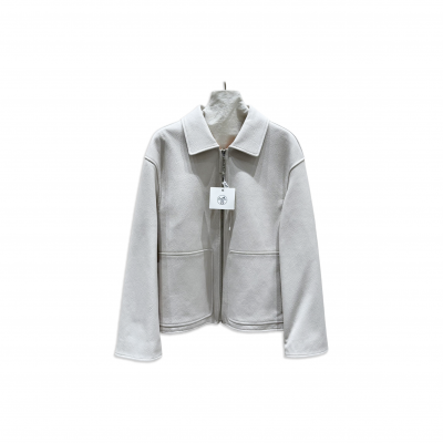 HERMES COLLARED LEATHER JACKET